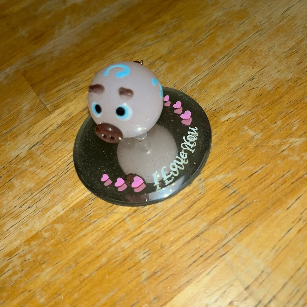 Glass Pig Figurine